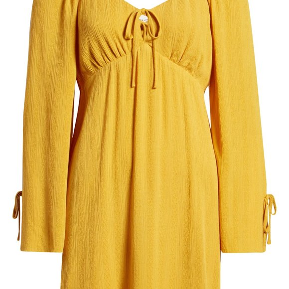 June & Hudson Long Sleeve Dress Yellow Size Large - Picture 12 of 13